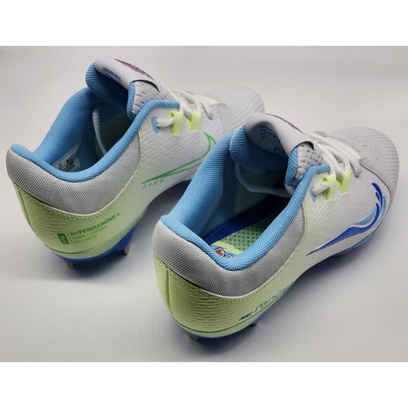 Nike Women's Hyperdiamond 4 Pro Metal Fastpitch Softball Cleats FQ7729-100 - Picture 4 of 12